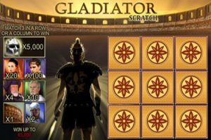 Gladiator scratch Rubbelkarten Spiel