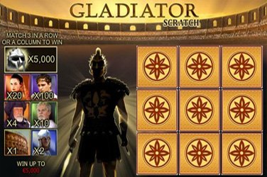Gladiator scratch Rubbelkarten Spiel